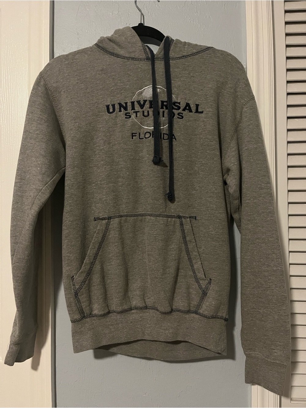 Universal Studios Gray Pullover Hoodie with Embroidered Logo